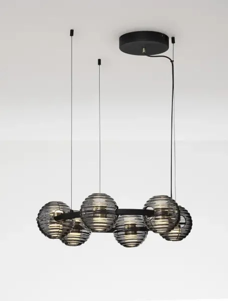 LED stmievateľný čierno-zlatý moderný luster Las 63