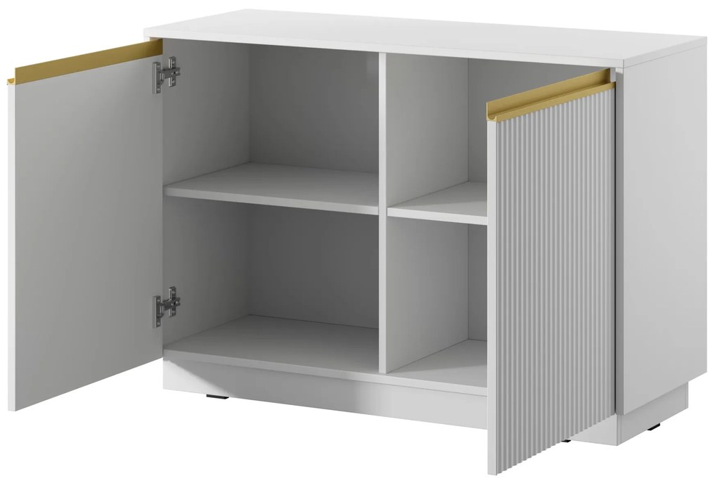 Komoda Royal II 104 cm biela/zlatá