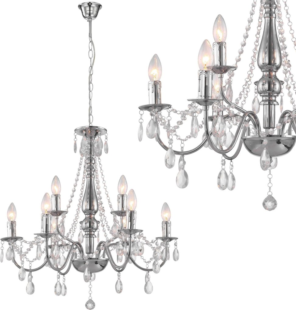 Toolight Toolight, stropné svietidlo 9xE14, EBT016-9CP, chróm, OSW-01231