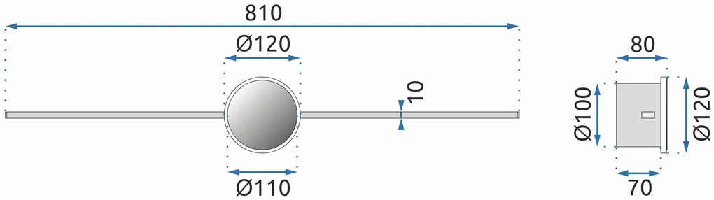 Toolight Toolight, LED nástenné svietidlo 80cm, APP847-1W, chrómová, OSW-06669