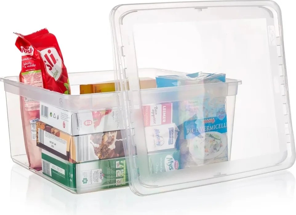 Keeeper Úložný box s vekom (má 2 funkcie) BEA Clearbox 18L, 39 x 35,5 x 18 cm