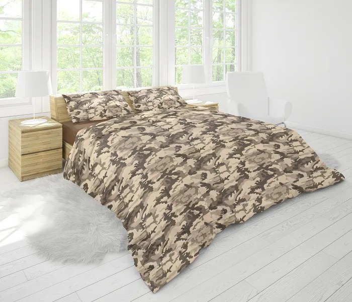 Obliečky bavlnené svetlé maskáčové