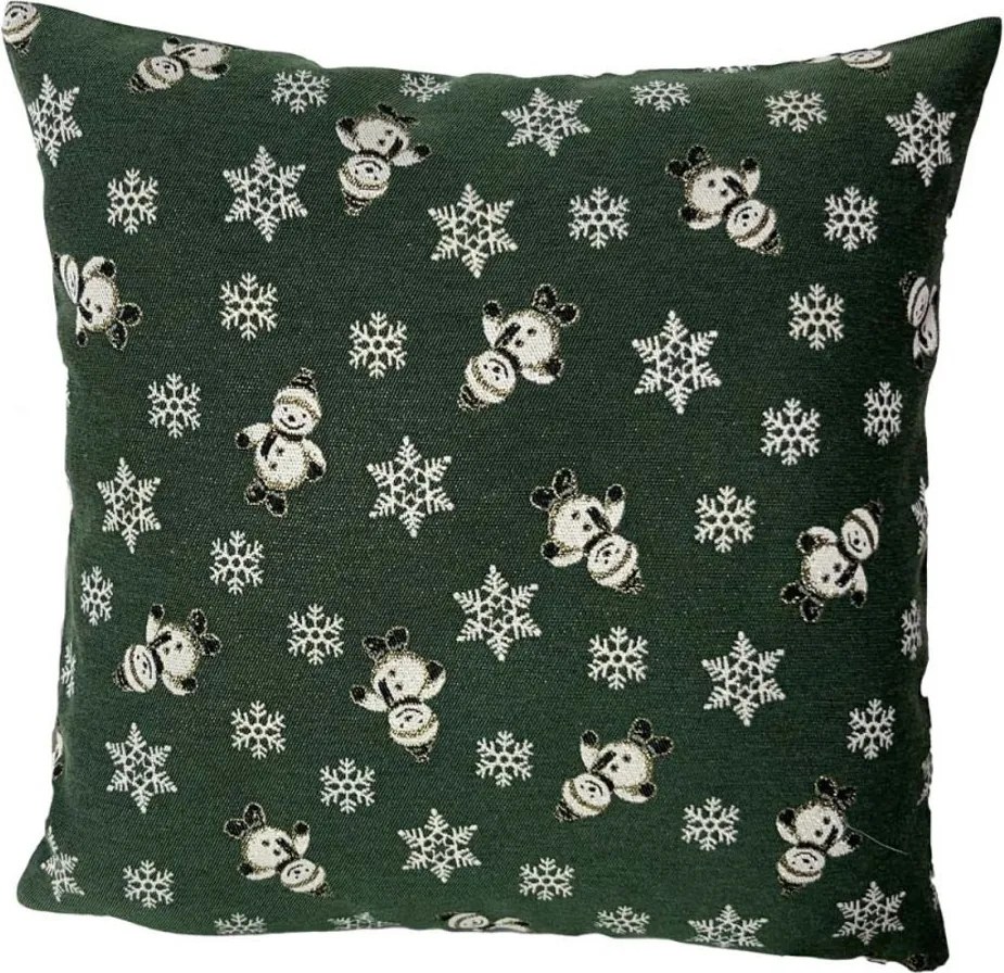 Polášek Obliečka na vankúšik so zimnými motívmi - Vianočné vločky | 40 x 40 cm