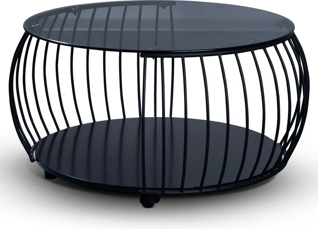 Okrúhly konferenčný stolík Shanghai, 80 cm, čierny/sivý