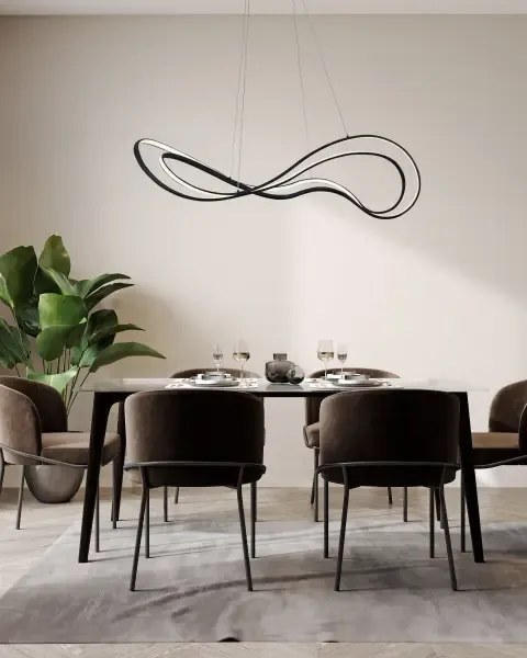 Dizajnový stmievateľný luster Twist čierna