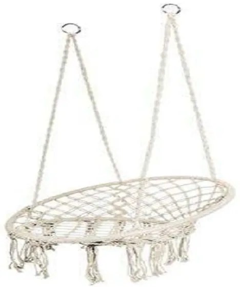 Závesné kreslo so strapcami béžove 10368
