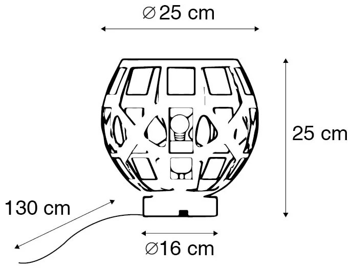 Priemyselná stolná lampa starožitné zlato - Bobby