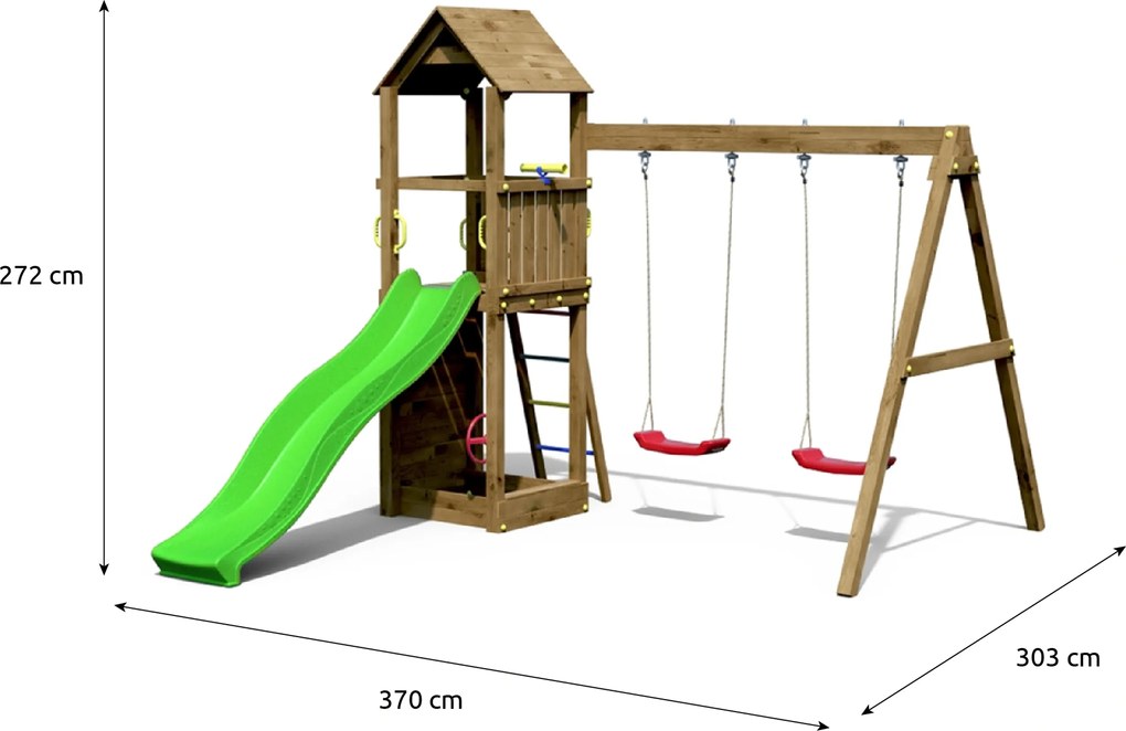 Marimex | Detské ihrisko Marimex Play 006 Akát + zelená šmykľavka | 11640471