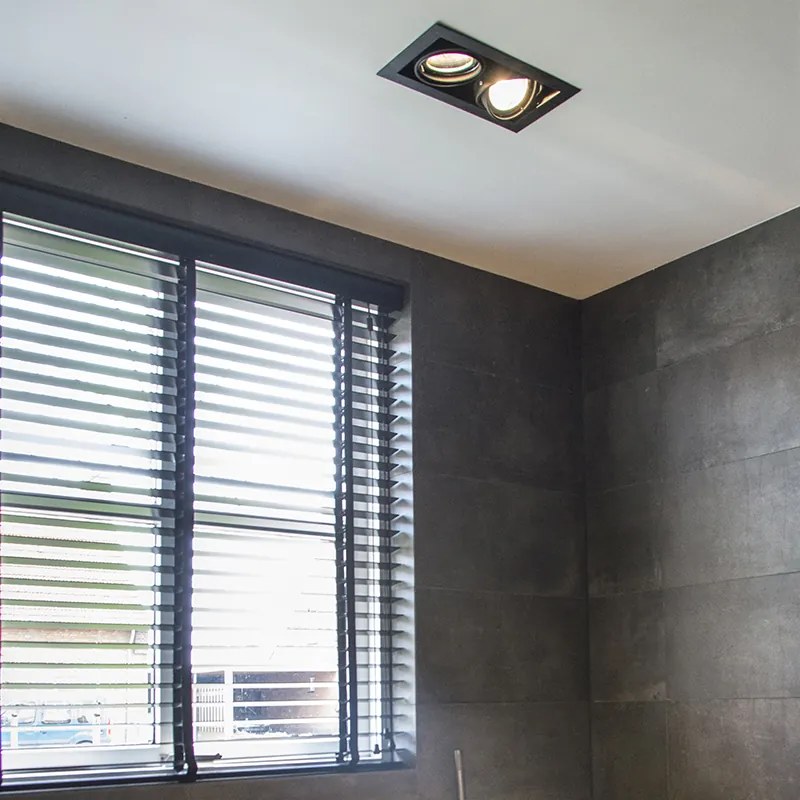 Zapustené bodové svetlo čierne AR111 nastaviteľné 2-svetlo - Oneon