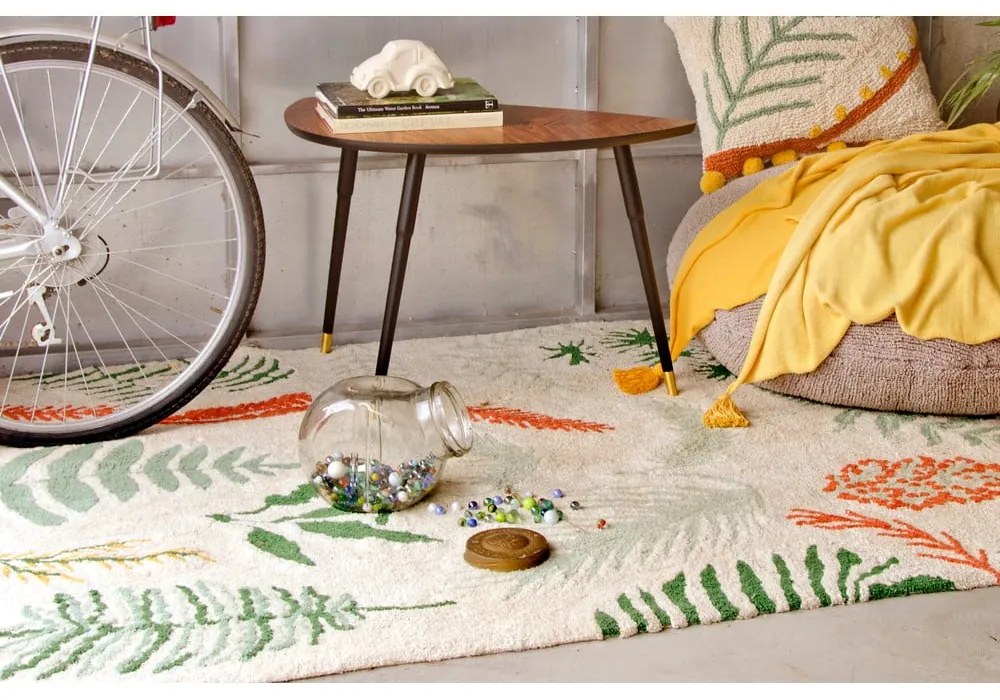 Prateľný ručne tkaný bavlnený detský koberec 140x200 cm Botanic Plants – Lorena Canals