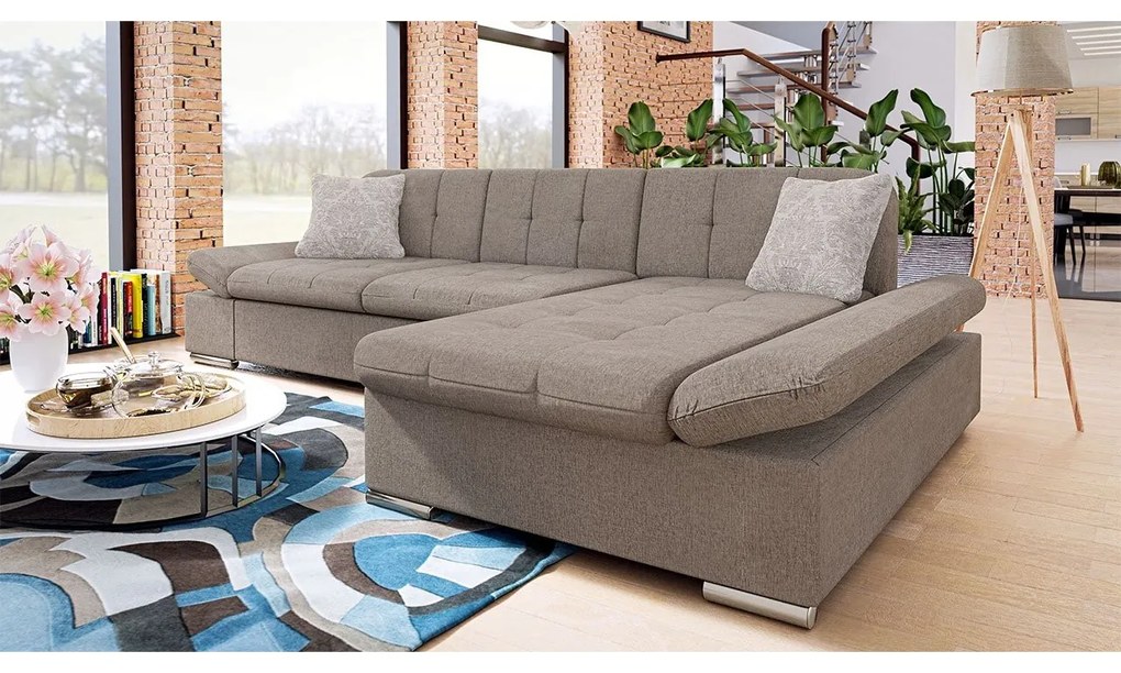 Rohová rozkladacia sedacia súprava Laviva Premium, Dostupné poťahy: Corbett 78, Strana: pravá