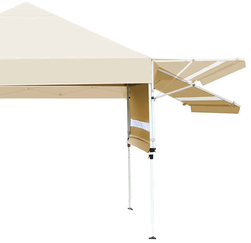 Pavilón s bočnými clonami a polovičnou zadnou stenou, béžový