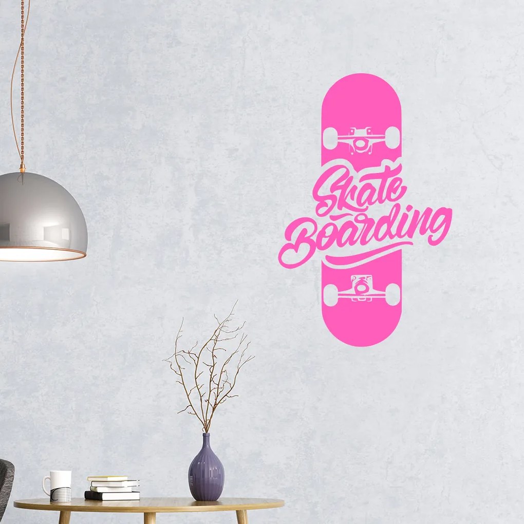 Veselá Stena Samolepka Skate Farba: červená, Veľkosť: 100 x 62 cm