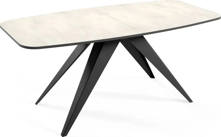 Dizajnový rozkladací jedálenský stôl NERRO kašmír + čierne nohy Rozmer stola: veľkosť-180cm