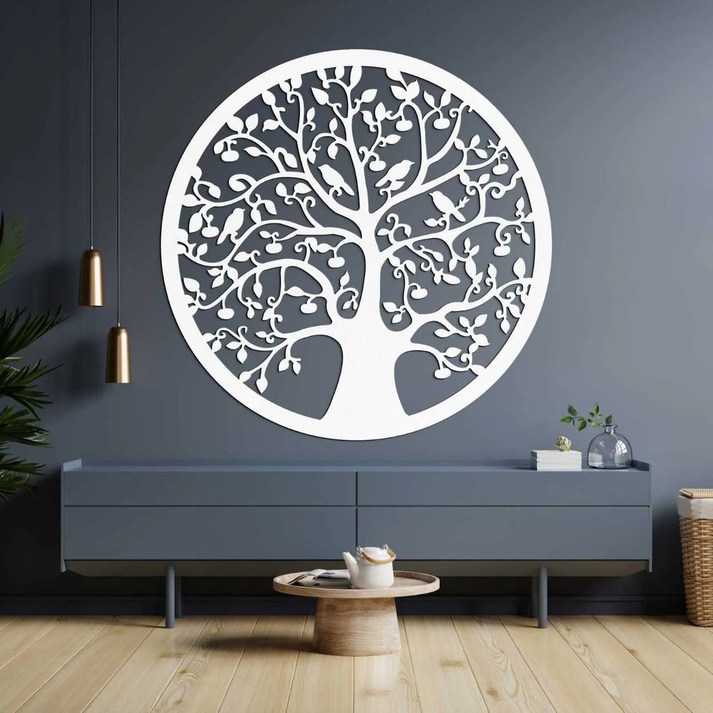 Drevený Strom života s vtáčikmi v kruhu | ARBOR: HDF - Javor 30 cm 4547-101334 HDF0382