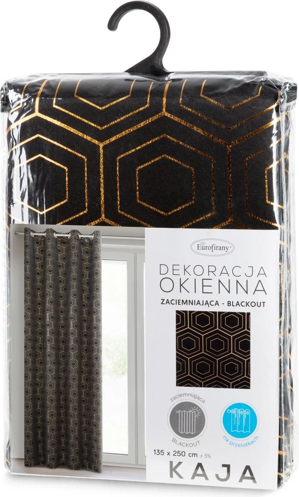 ZÁVES NA KRÚŽKOCH KAJA 135X250 CM VZOROVANÁ