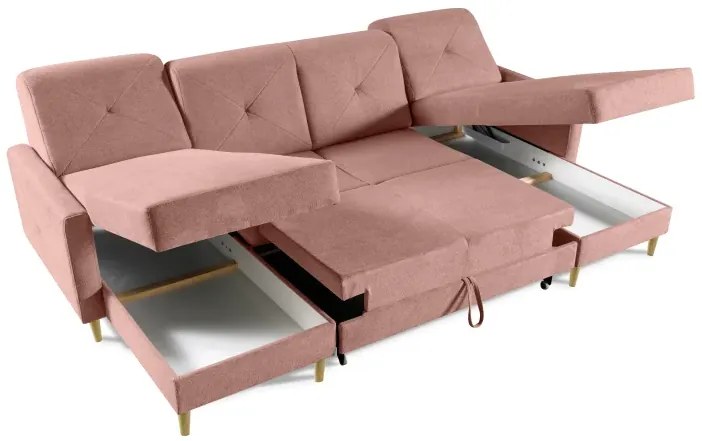 Sedacia súprava Scandi New U, ružová (diosa 60)