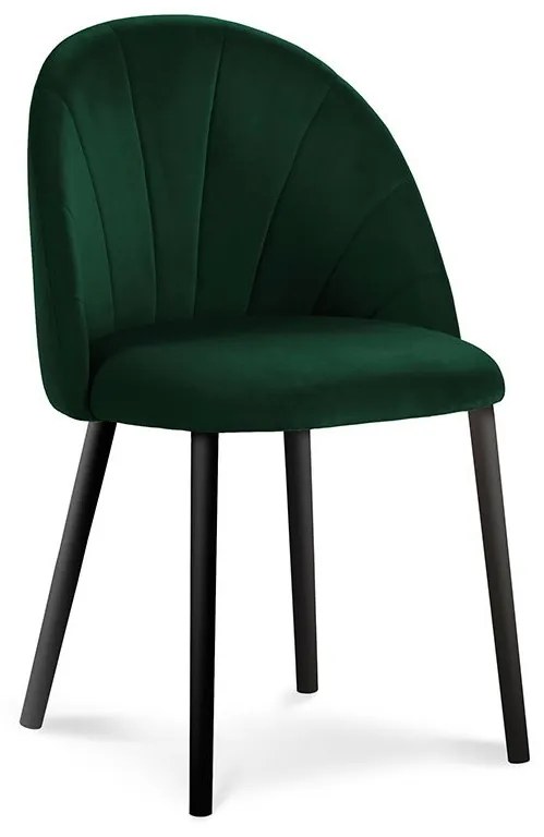 Zelená Zamatová stolička Livia dĺžka 52 × šírka 46 × výška 80 cm MILO CASA