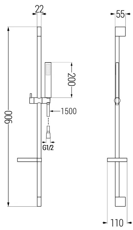 Mexen sprchový set DS00, chróm, 785004583-00