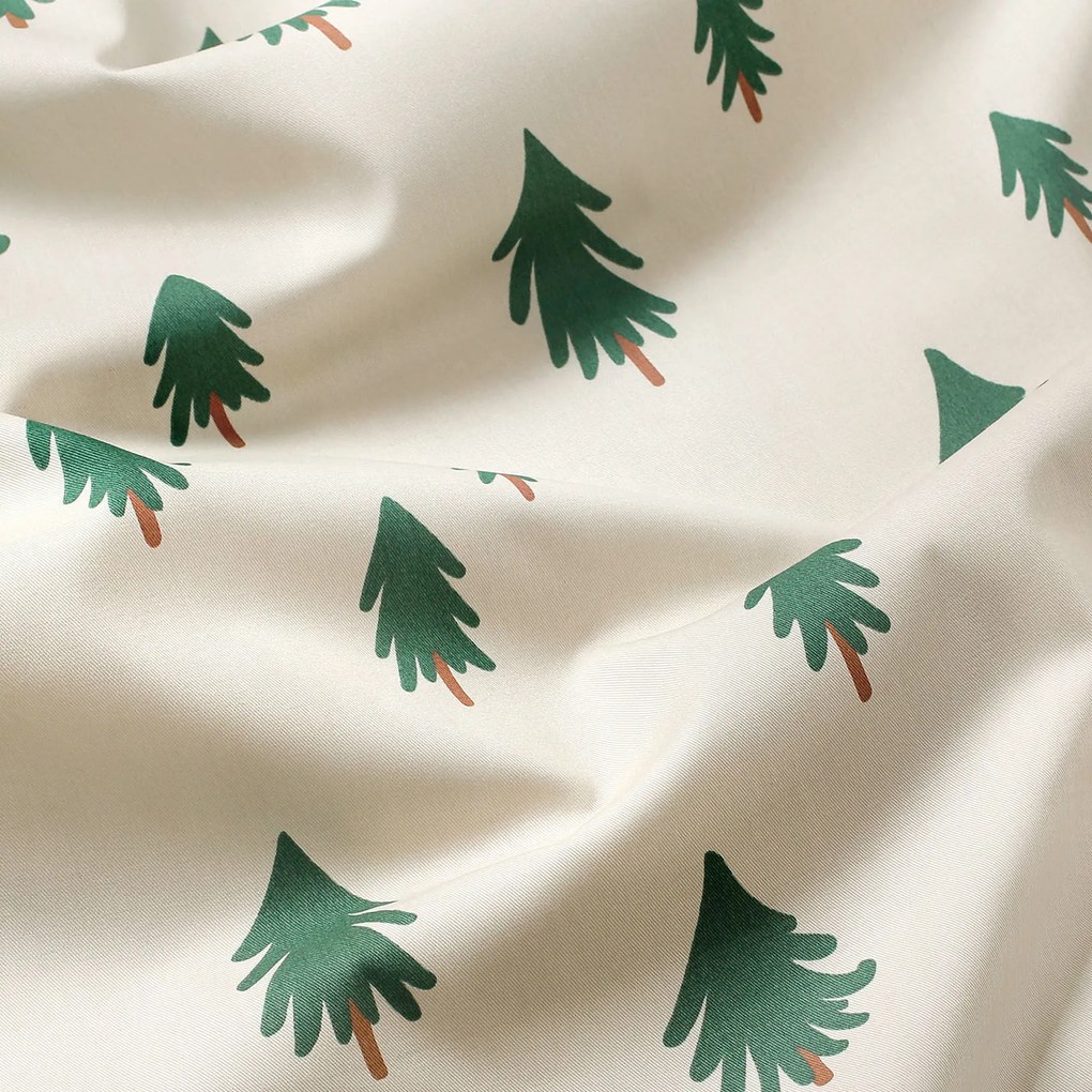 Goldea vianočné prestieranie na stôl z pevnej bavlny - stromčeky na režnom - sada 2ks 30 x 40 cm