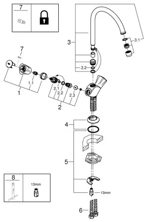 GROHE 31831001 - Drezová batéria COSTA L lesklý chróm