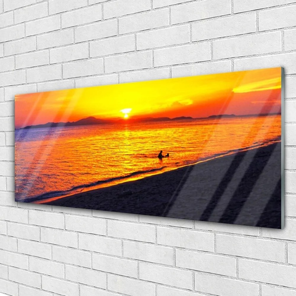 Obraz na akrylátovom skle More slnko pláž krajina 125x50 cm