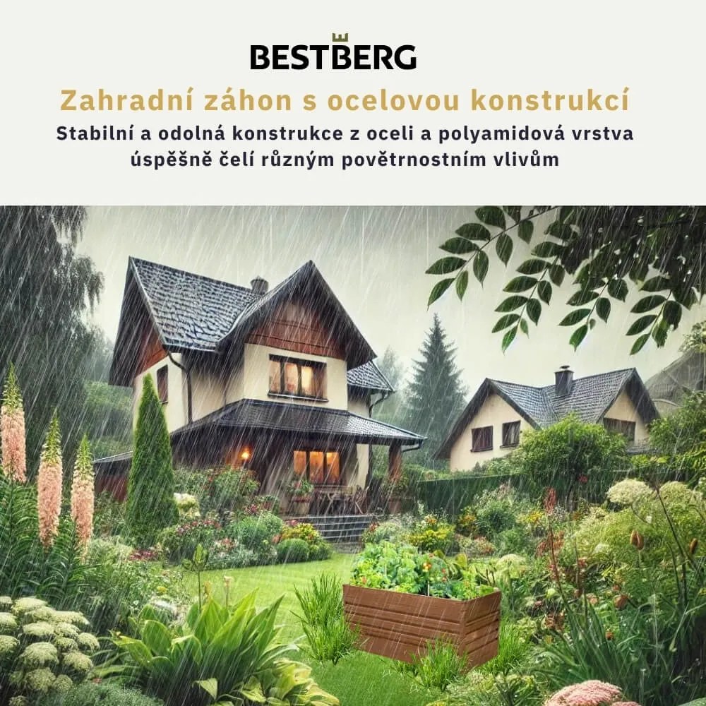 Vyvýšený záhradný záhon BestBerg VZ-1100D / 1100 l / 180 x 90 x 70 cm / červené drevo