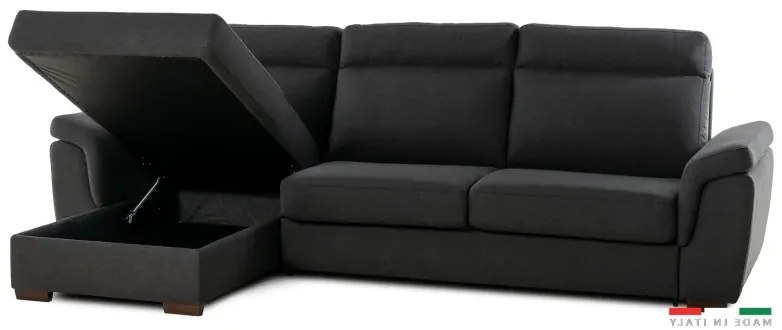 Rohová sedacia súprava na každodenné spanie AZZURRA br. FIORELLO s rozkladom, Ľavá, 140, tm. šedá (jazz 22 graphite)