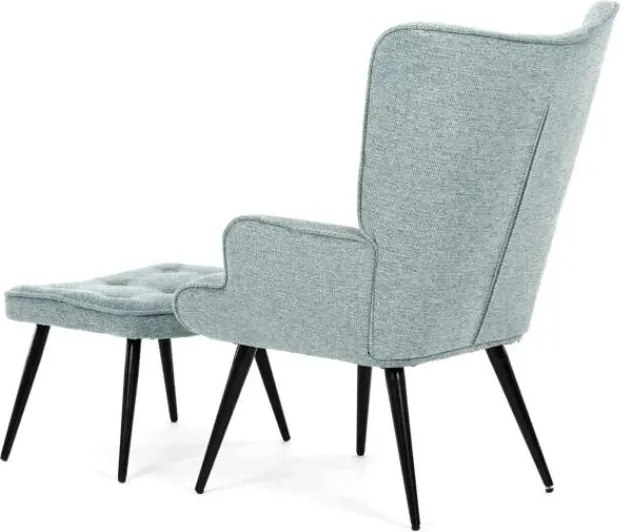 Kreslo ušiak s podnožou ELDORIA BLUE