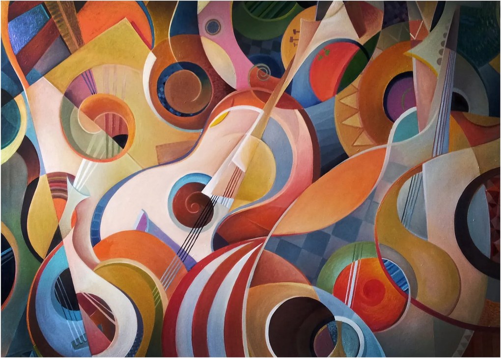 Sklenený obraz - Hudobný abstrakt (70x50 cm)