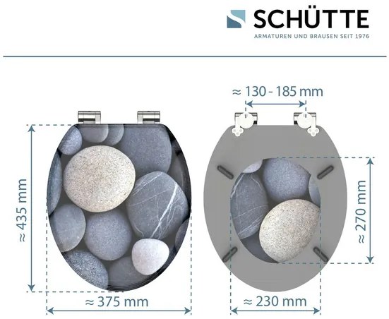 Schütte WC doska s pomalým spúšťaním (Šedé kamene)  (100335885)
