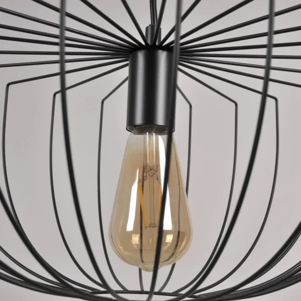 Luster na lanku JASMINA 1xE27/20W/230V pr. 40 cm čierna