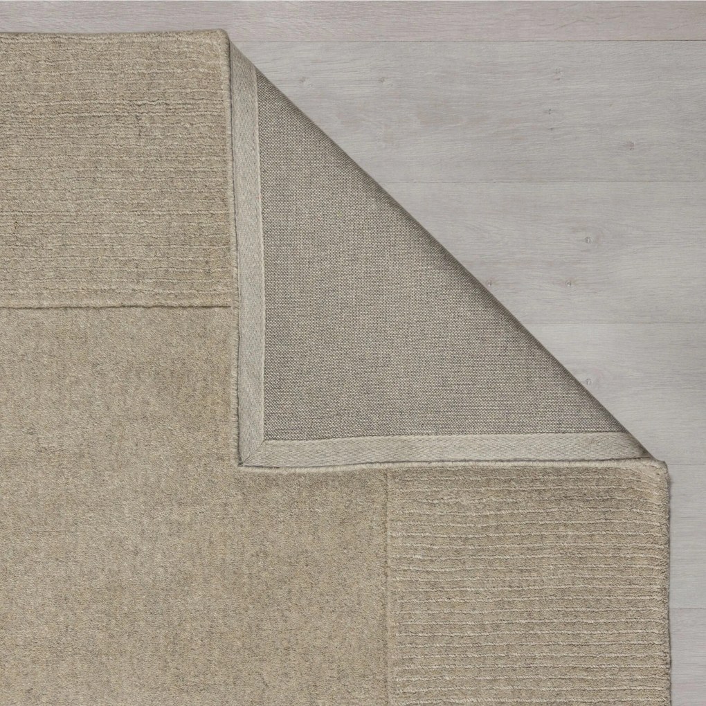 Flair Rugs koberce Kusový ručne tkaný koberec Tuscany Textured Wool Border Natural - 160x230 cm