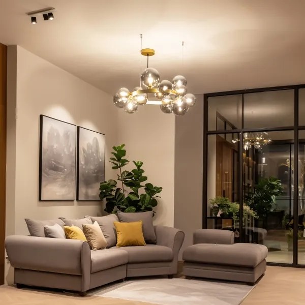 Brilagi - LED Luster na lanku MILLA 15xG9/3W/230V zlatá/dymová