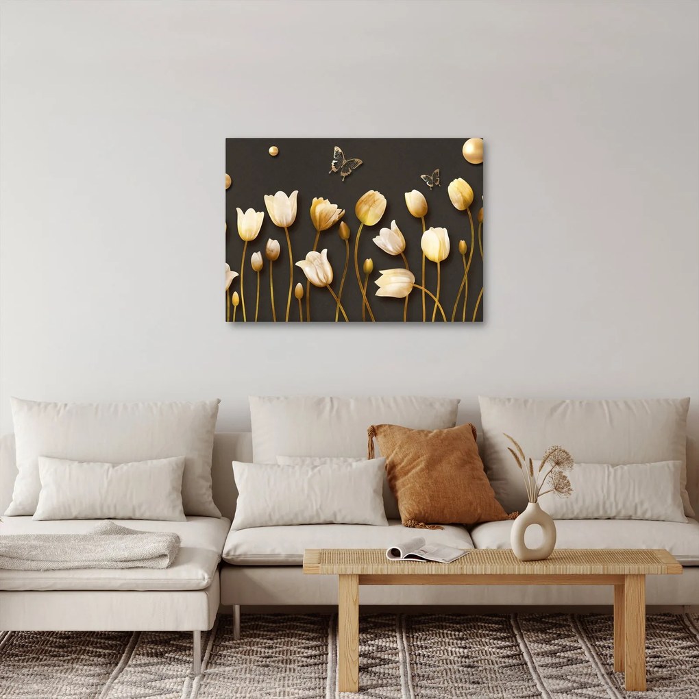 Obraz - Tulipány - abstraktné (70x50 cm)