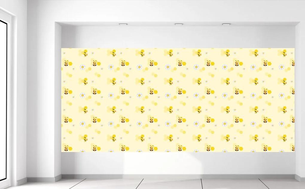 Gario Fototapeta Malá žltá včielka Veľkosť: 536 x 240 cm, Materiál: Latexová