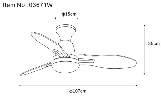 Globo 03671W - LED Stm. stropný ventilátor GALE LED/22W/230V 3000/4500/6000K +DO