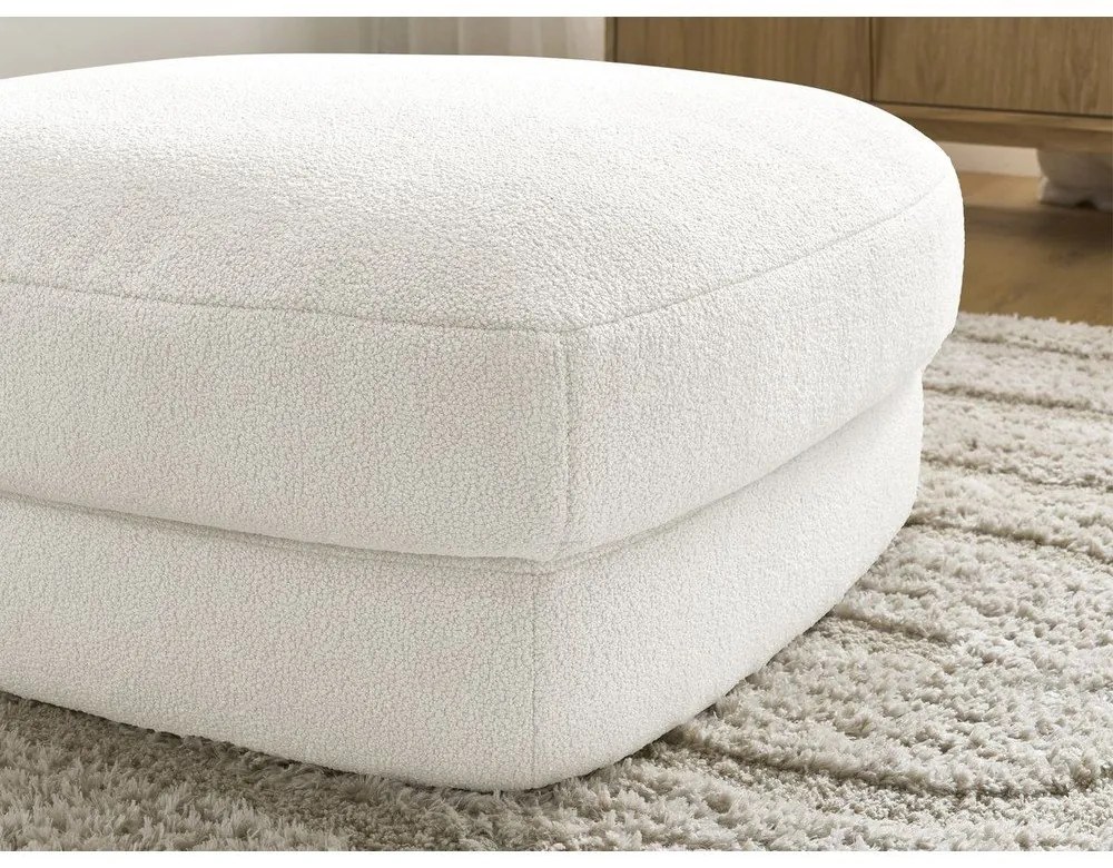 Biela podnožka z textílie buklé Leonore – Bobochic Paris