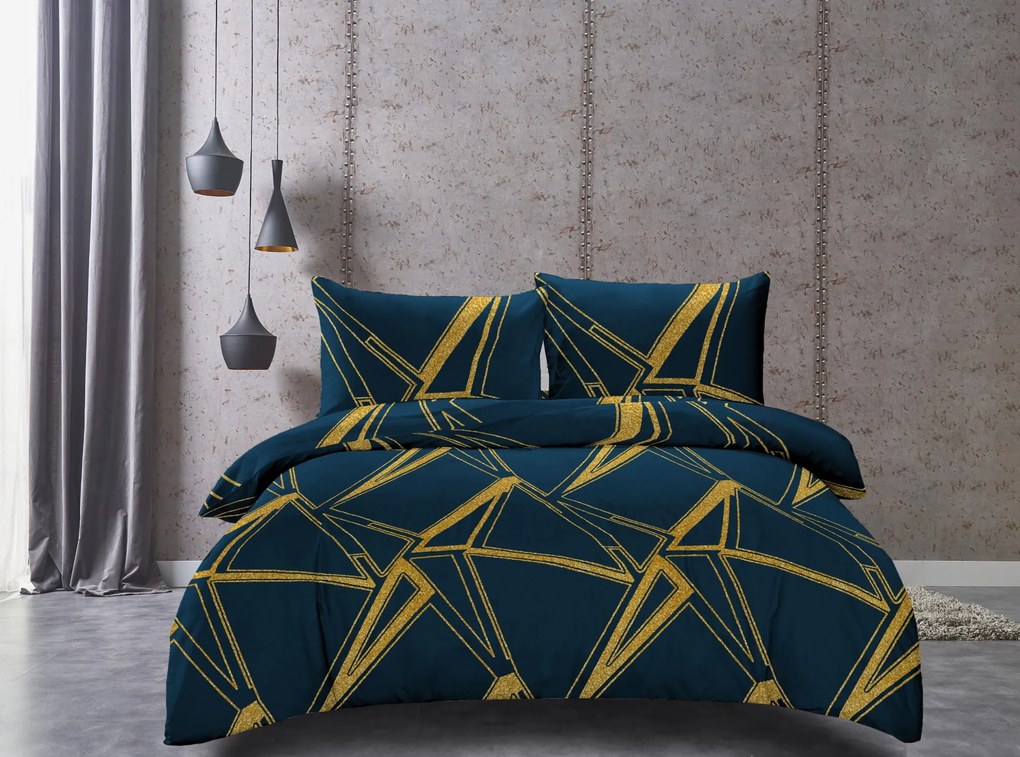 Sada obliečok z mikrovlákna TUDONS modrá + plachta Jersey 90x200cm