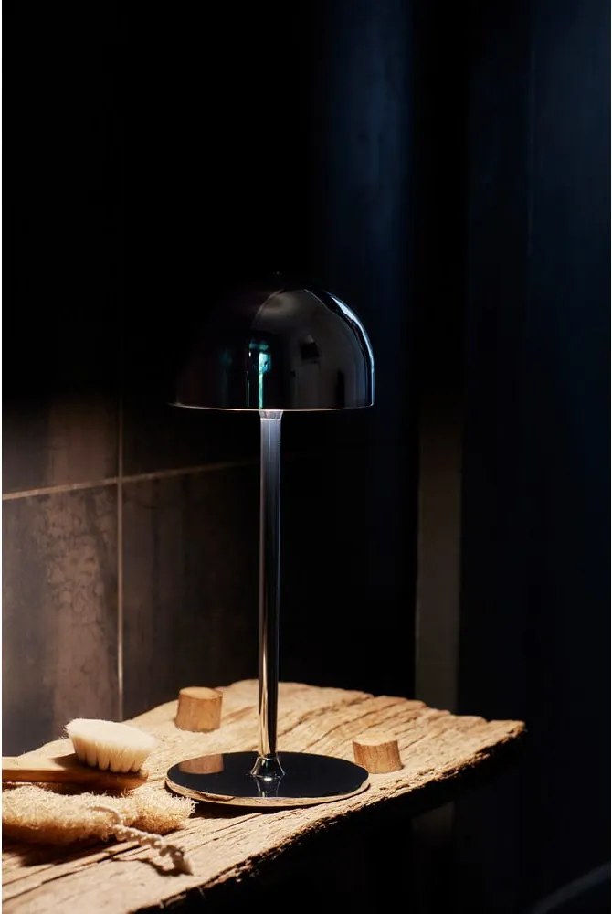 Tmavosivá LED stolová lampa na diaľkové ovládanie s kovovým tienidlom (výška 30 cm) Tim – Sirius