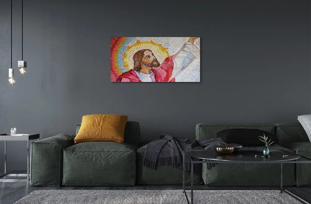 Sklenený obraz mozaika Jesus 100x50 cm 2 Prívesky