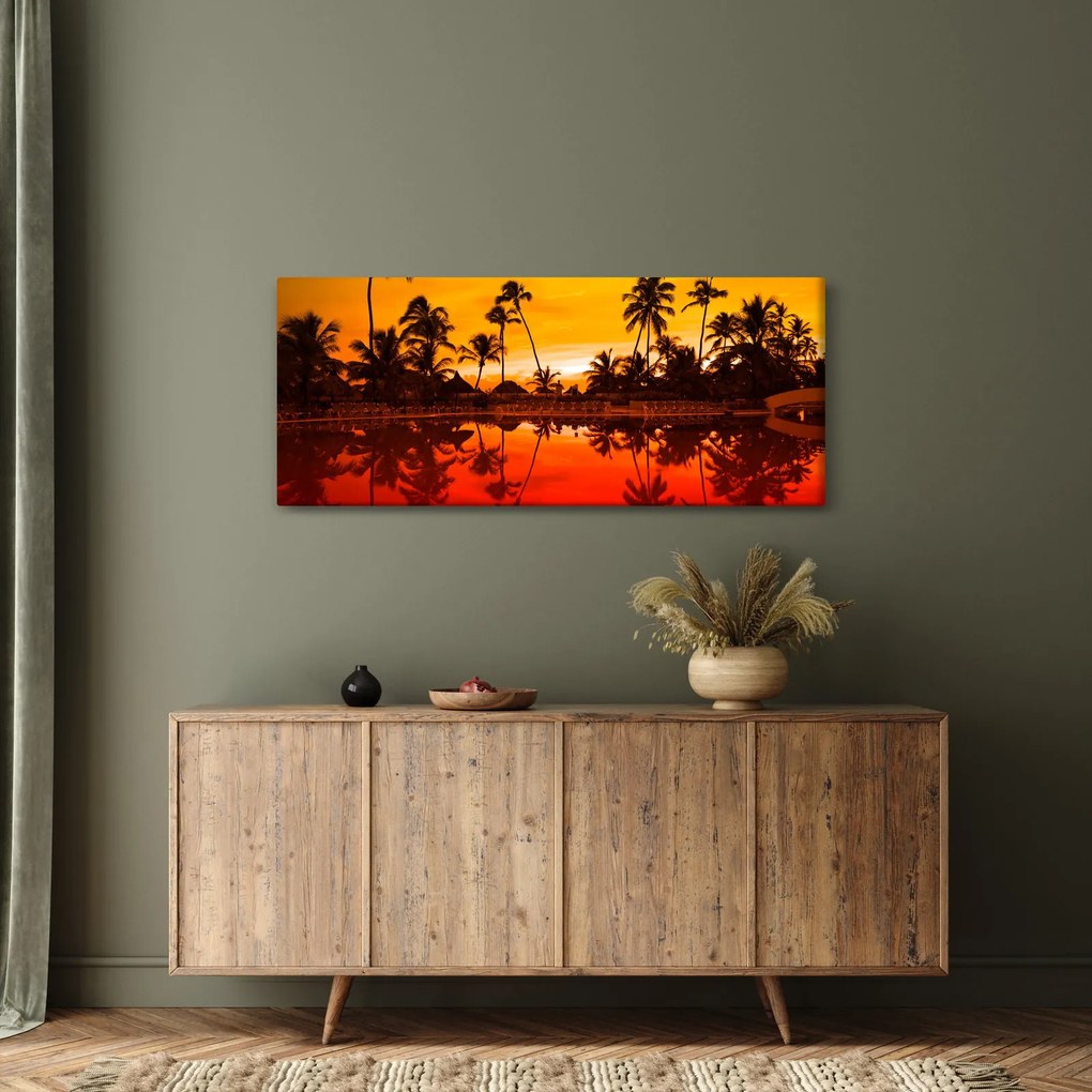 Obraz - Západ slnka nad rezortom (120x50 cm)