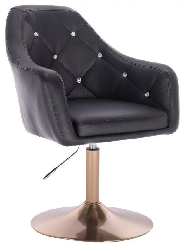 LuxuryForm DESIGN Kreslo ROMA na zlatom tanieri - čierne