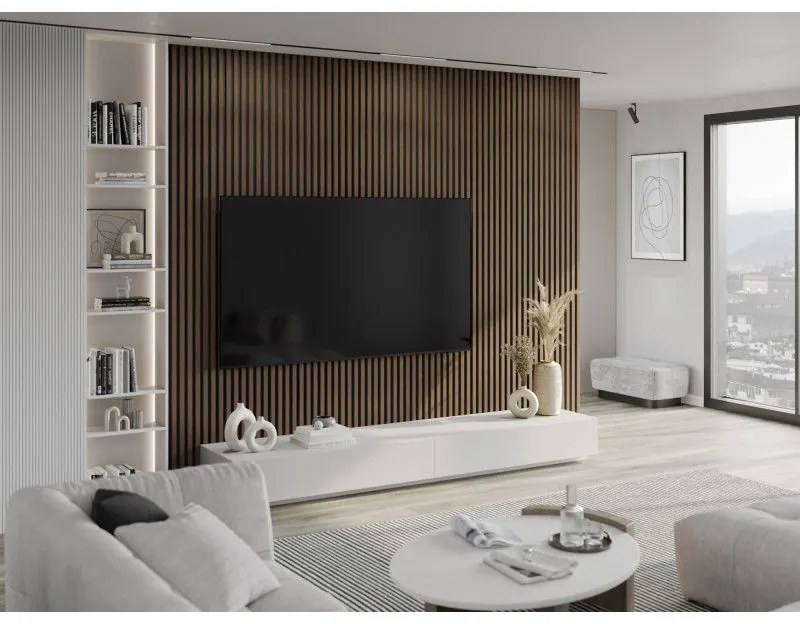 Mexen Lam-B, akustické stenové lamely 275 × 30 cm, HDF doska 4 mm, technická dyha, orech espresso, S100-275307-3015-019