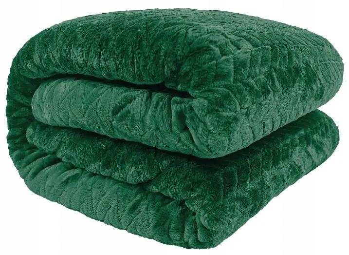 Dekorstudio Luxusná tmavo zelená deka s vytláčaným vzorom Fuero Rozmer deky: 150x200cm