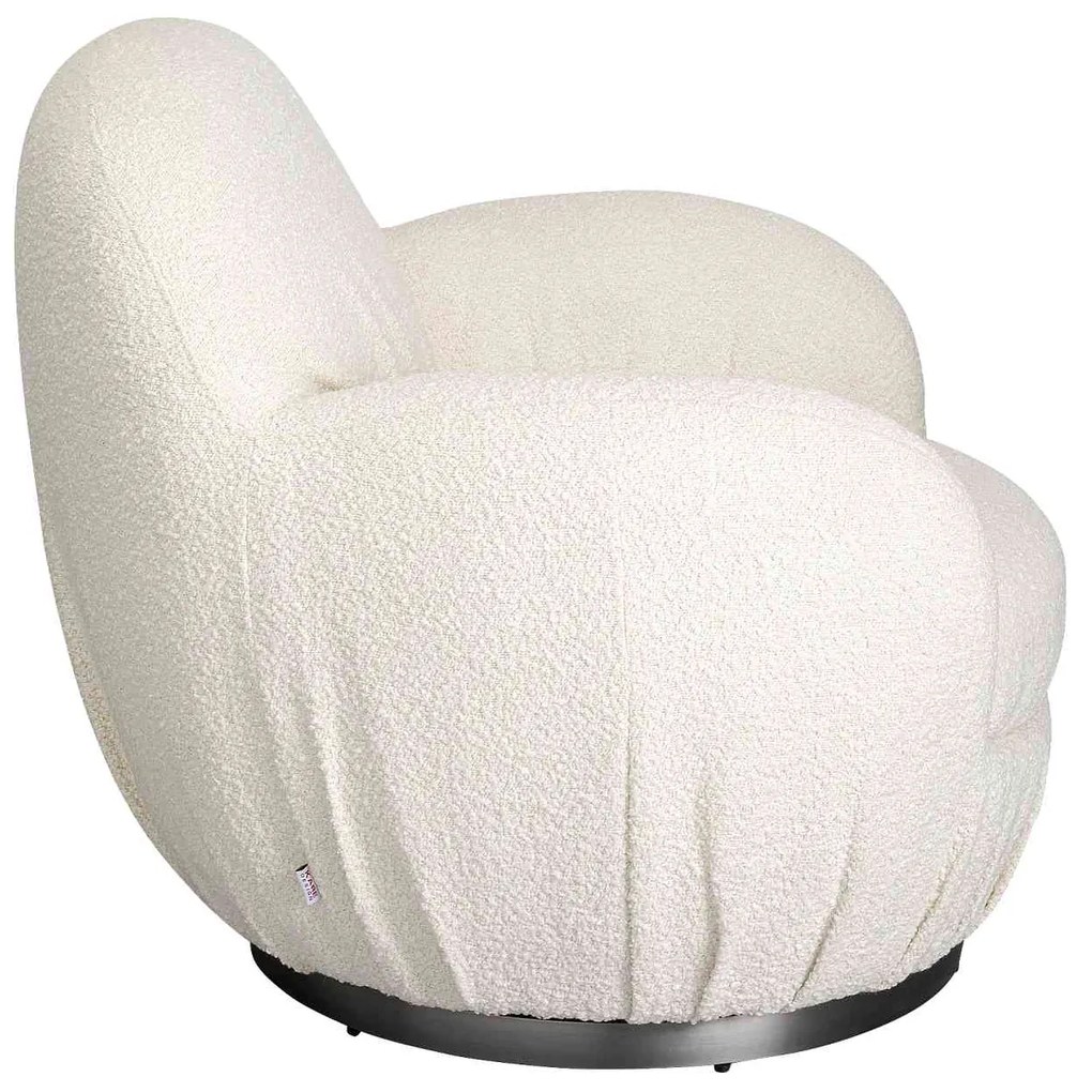 Nube Boucle otočné kreslo biele