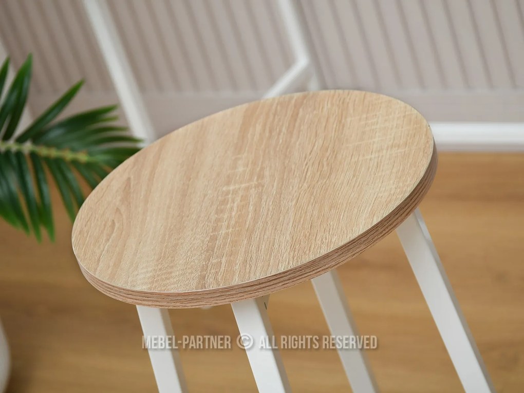 Barový set Everet (sonoma + biela) (pre 2 osoby). Akcia -22%. Vlastná spoľahlivá doprava až k Vám domov. 1111870