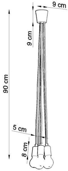 Luster na lanku DIEGO 5xE27/60W/230V zelená
