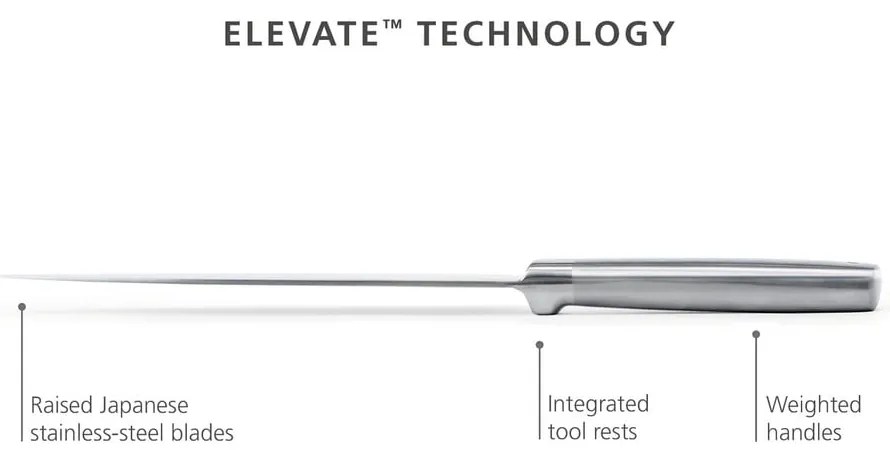 Súprava nožov so stojanom 5 ks z nehrdzavejúcej ocele Elevate Bamboo – Joseph Joseph
