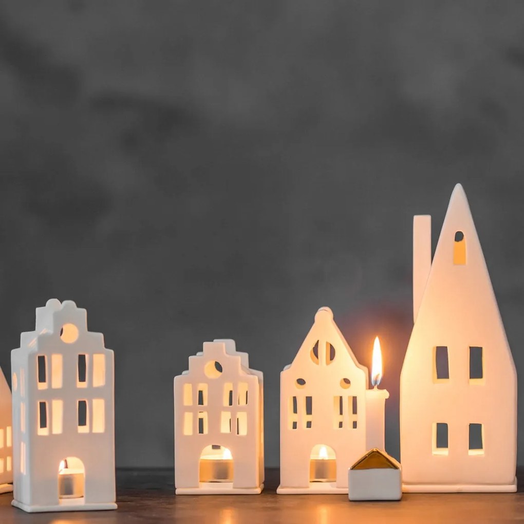 räder Porcelánový svietnik domček Townhouse 10,5 cm